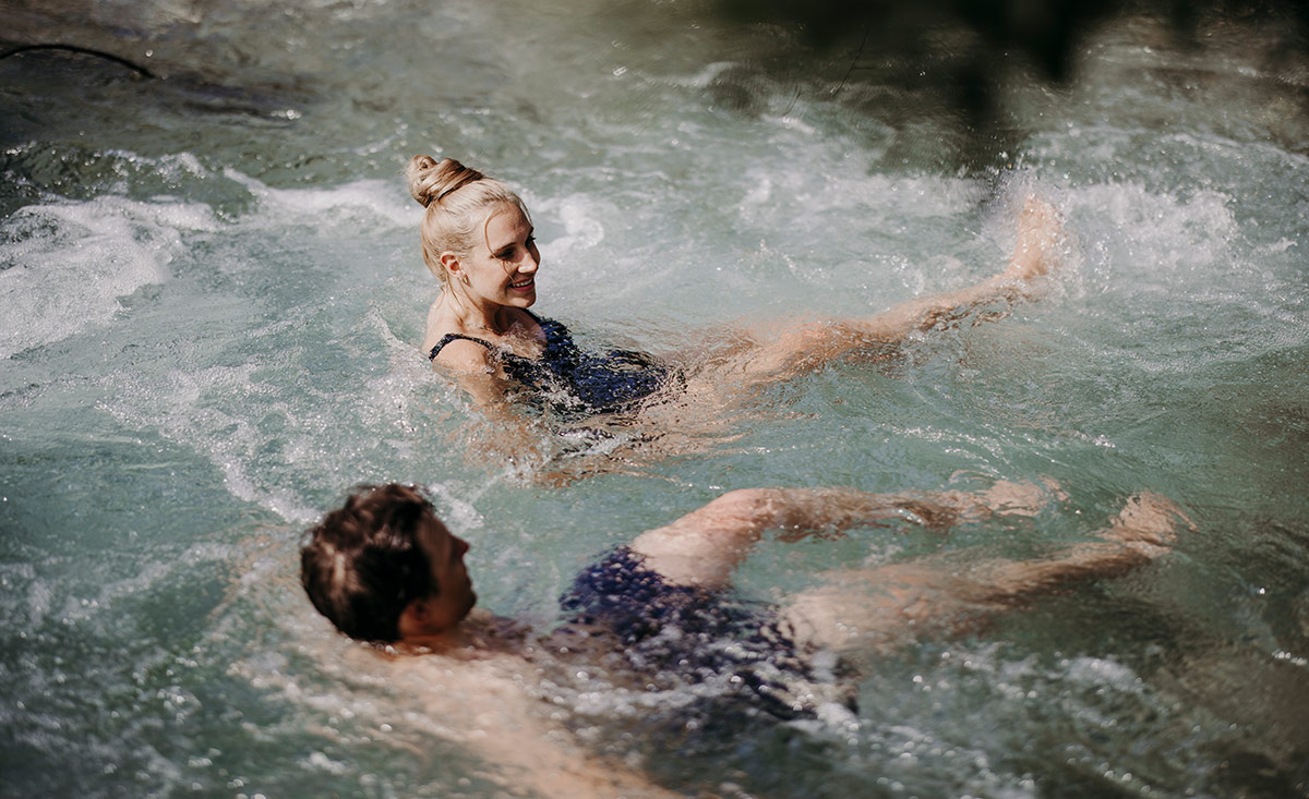 Entspannen im Fluss im Dips & Drops